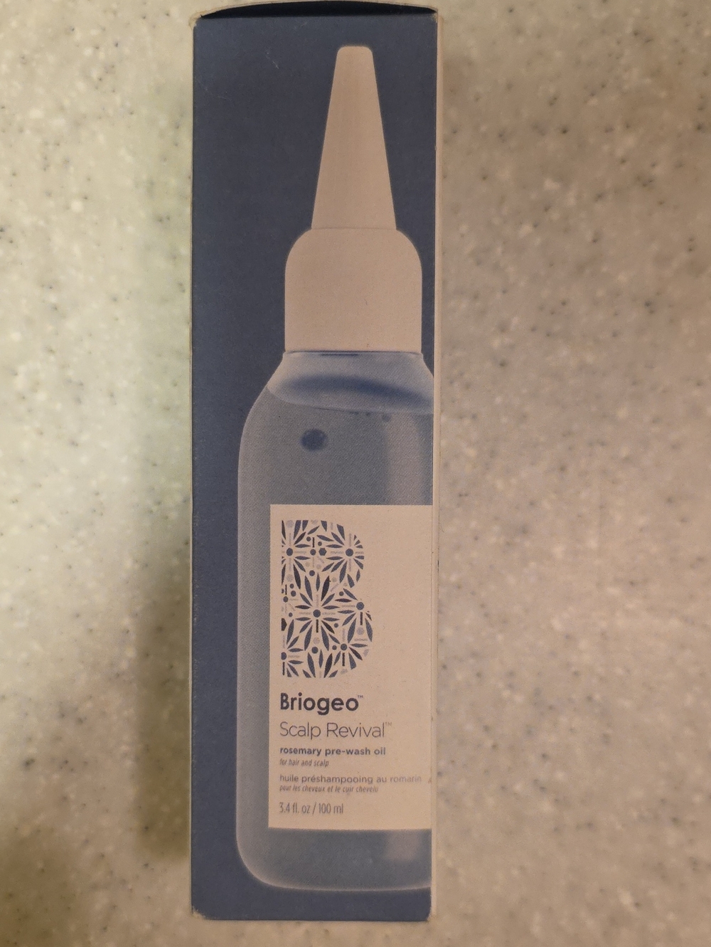 Briogeo Scalp Revival Pre-Wash Oil in Navy Blue Packaging